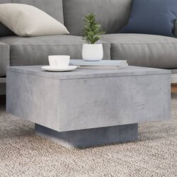 vidaXL Stolić za kavu s LED svjetlima sivi boja betona 55 x 55 x 31 cm Cijene