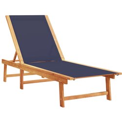 Maison Chic Ležalnik - Sončna ležalnik moder trden akacijev les in tekstilen, (22042971) Cene
