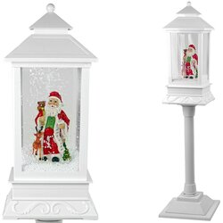 Christmas Decoration Lantern with Santa White Carols Lights Cene