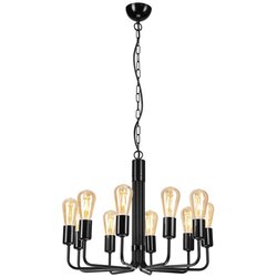  Luster na lancu 10xE27/60W/230V crne boje Cene