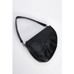 Marjin Women's Shoulder Bag with Adjustable Straps Rosba Black Croco Cene