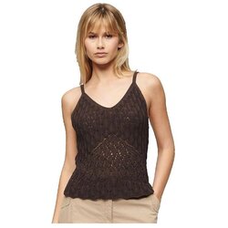 Superdry Topi & Bluze Débardeur en crochet sans manches marron Kostanjeva Cene