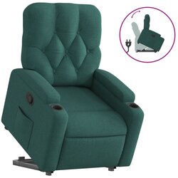 Maison Chic Naslanjač - Relax naslanjač s funkcijo vstajanja temno zeleno blago, (22040374) Cene