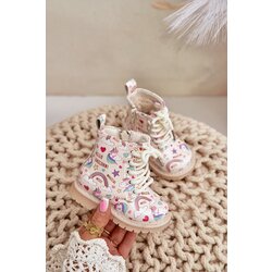 FR1 Children's insulated boots with zipper unicorns beige Tiptop Cene