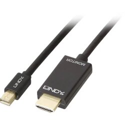 Lindy Mini-DisplayPort / HDMI adapterski kabel Mini DisplayPort utikač, HDMI-A utikač 1.00 m crna 36926 DisplayPort kabel Cene