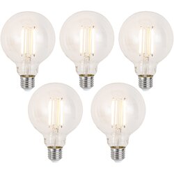 LUUMR Komplet 5 Pametne zatemljive LED žarnice E27 G95 prozorne 7 W 806 lm 2700-6500 K Cene
