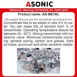 Asonic ultrazvučni koncentrat za čišćenje 5l AS-METAL-5 Cene