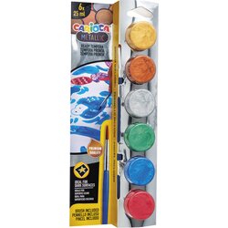 Carioca Tempera Jars + Brush 25ml - Metallic Cene