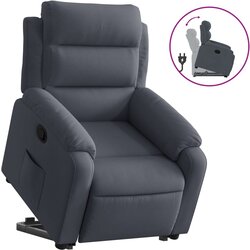 Maison Chic Naslanjač - Relax naslanjač s funkcijo vstajanja temno siv žamet, (22040222) Cene