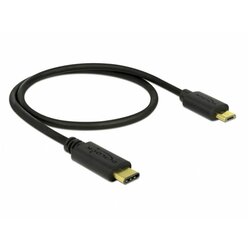 Delock kabel USB 2.0 TipC - TipB Mikro 0,5m, črn, 83333 Cene