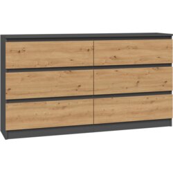 TOP E SHOP Malwa M6 Chest of Drawers in Anthracite and Artisan Oak - Modern Storage Solution, (21738633) Cene