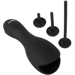 Rebel Glans Masturbator with 3 attachable Dilators Black Cene