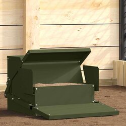 Feeder s nogom za piliće Maslinasto zelena 50 x 40 x 29 cm Cene