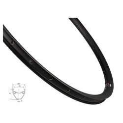 MACH 1 felga pulse gravel disc 622x23, 28H, crna Cene