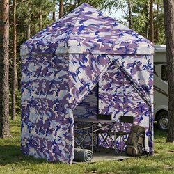 POP-UP Paviljon s 4 Zidova 2 x 2 m Plavi kamuflaža Cene