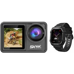 Moye akciona kamera venture 5K duo + kairos smart watch black Cene