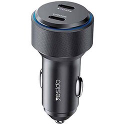 Yesido Avto polnilec (Y48) - 2x Type-C hitro polnjenje 60 W - črn Cene