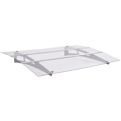vidaXL Nadstrešnica za vrata srebrna i prozirna 120x90 cm polikarbonat Cijene