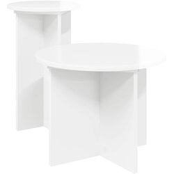 vidaXL Komplet stranskih mizic 2 pcs Bela visok sijaj Inženirski les, (5000210866) Cene