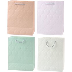Elegant Gift Bag Embossed Hearts 23 x 18 x 10.5 cm Cene