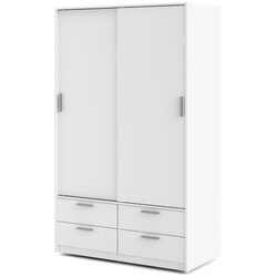 Tvilum bela garderobna omara z drsnimi vrati 121x200 cm line – Cene
