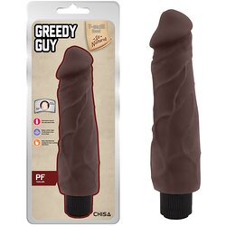 Chisa mekani realistični vibrator 24cm Greedy Guy Brown Cene
