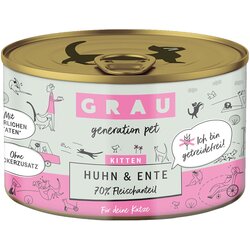 GRAU Kitten brez žit 6 x 200 g - Piščanec & raca Cene