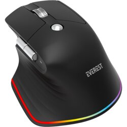 Everest miš everest smw- 178 handy 2in1 bluetooth 2,4GHz black rechargeable 4000 dpi horizontal/vertical wheel ergonomic rgb mouse, 41042 Cene