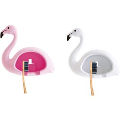 Generic Cute Flamingo stensko držalo za zobno ščetko za kopalnico s tušem, 2 paketa (roza + bela), (21126293) Cene