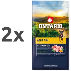 Ontario Adult Mini - piščanec in sladki krompir 2 x 6,5 kg Cene