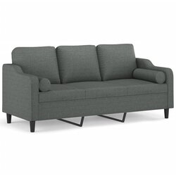 Maison Chic kavč - Sofa - Kanape trosed z blazinami temno siv 180 cm blago, (21727985) Cene