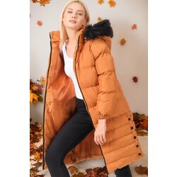 Dewberry Z6740 WOMEN'S COAT-PLAIN TAN Cene