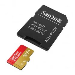 Sandisk Extreme microSDXC 128GB for Action Cams and Drones + SD Adapter 190MB/s & 90MB/s A2 C10 V30 UHS-I U3 - SDSQXAA-128G-GN6AA Cene
