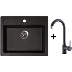 Metalac Inko Sudoper crni+baterija Xgranit Quadro 60 Metalac Cene