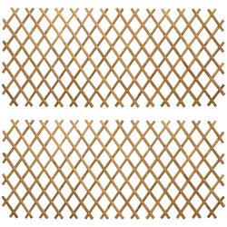 vidaXL Proširiva rešetkasta ograda 2 pcs Svijetlosmeđa 100 x 105 cm Cijene