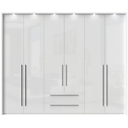 Jela Jagodina jela plakar P62B/PN - kolekcija piano - kristalno bela/kristalno bela hg lak - 277x226x60 cm Cene