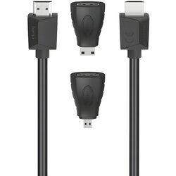 Hama HDMI kabel z 2 adapterjema - 1,5 m – Črna Cene