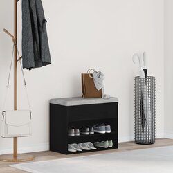 vidaXL klupa za cipele crni hrast konstruirano drvo 60 x 30 x 45 cm Cijene