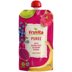 Fruvita voćni pire jabuka, zmajevo voće, borovnica i banana 180g Cene