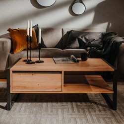 Finori Klubska mizica Denver 55 Artisan hrast in antracitno siva Cene