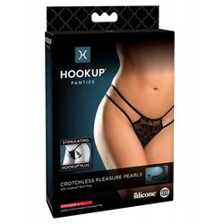 PIPEDREAM HOOKUP Crotchless Pleasure Pearls Black S/M/L Cene