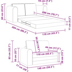 vidaXL Sofa na podu 2-u-1 Tamnosiva 148x71x83 cm Velur Cijene