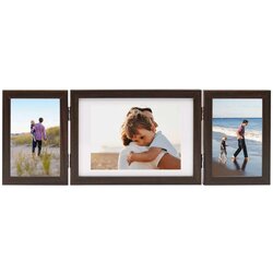 vidaXL Trodijelni okvir za fotografije smeđi 22x15 cm + 2 x (10x15 cm) Cijene