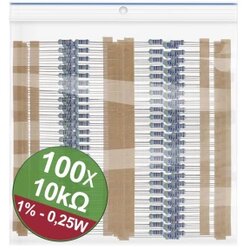 Quadrios 22P050 komplet metalnoslojnih otpora 10 kΩ aksijalno ožičen 0.25 W 1 % 1 Set Cene