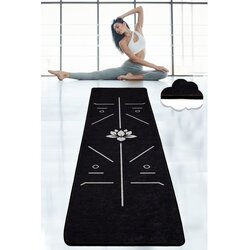  Vitalna i živahna Bikram prostirka za jogu - Crna, 60x200cm, Crno-bijela Cijene