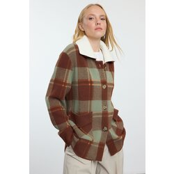 Trendyol Brown Premium Quality Plaid Jacket/Coat Look Knitwear Cardigan Cijene