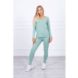 Kesi Set with a neckline with press studs dark mint Cene