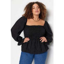 Trendyol Curve Plus Size Blouse - Black - Fitted Cene