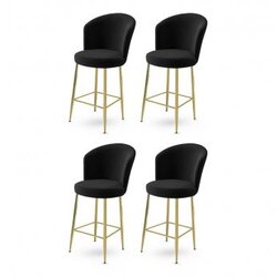 Hanah home set 4 barske stolice fora black gold Cene