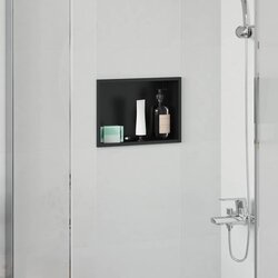 vidaXL Ničica za tuš Crna 30 x 20 x 9.5 cm Nehrđajući čelik Cijene